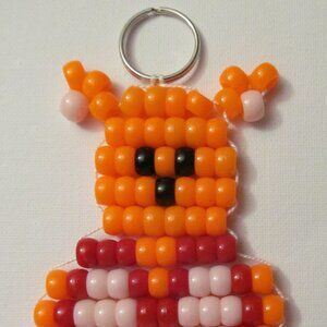 Pony Beads Teddy Bear Keychain #7612025